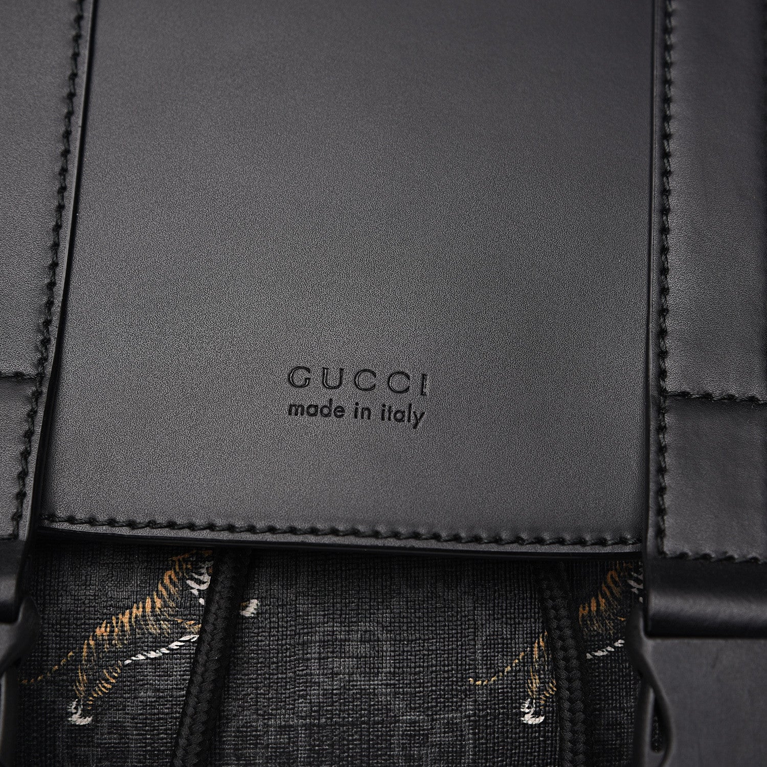 Gucci GG Supreme Monogram Tigers Double Buckle Backpack Black Multicolor 7 of 10