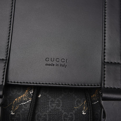 Gucci GG Supreme Monogram Tigers Double Buckle Backpack Black Multicolor 7 of 10