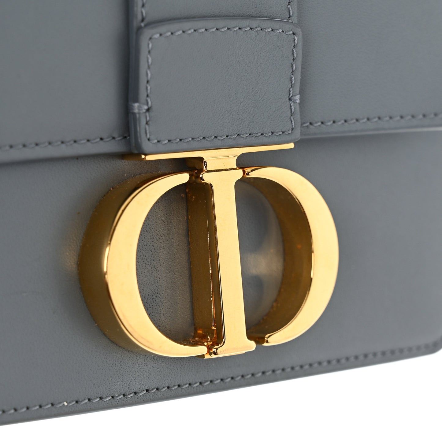 Smooth Calfskin Micro 30 Montaigne Flap Bag Blue Gray
