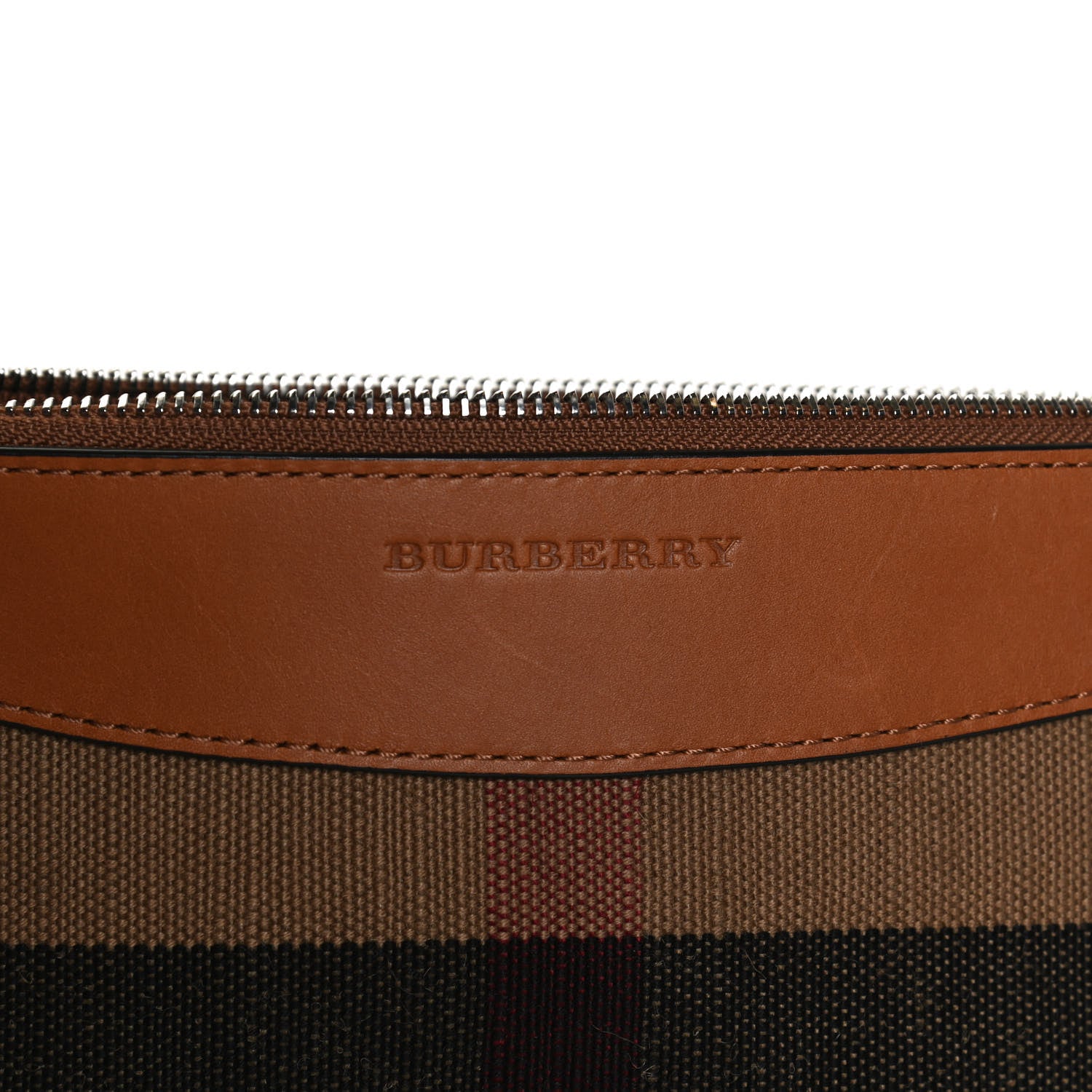 Burberry Mega Check Peyton Crossbody Clutch Bag Saddle Brown 6 of 11