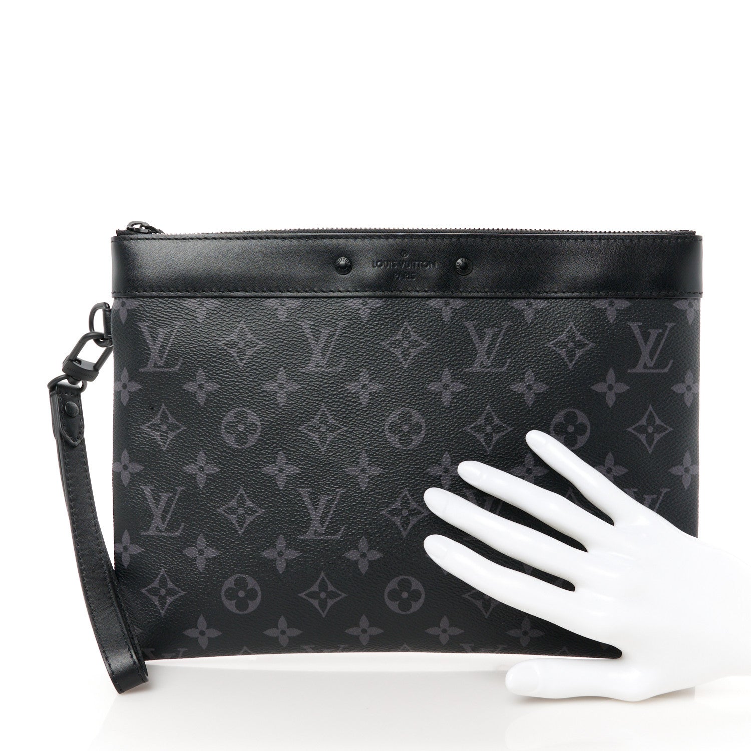 Louis Vuitton Monogram Eclipse Pochette To-Go Black 3 of 9