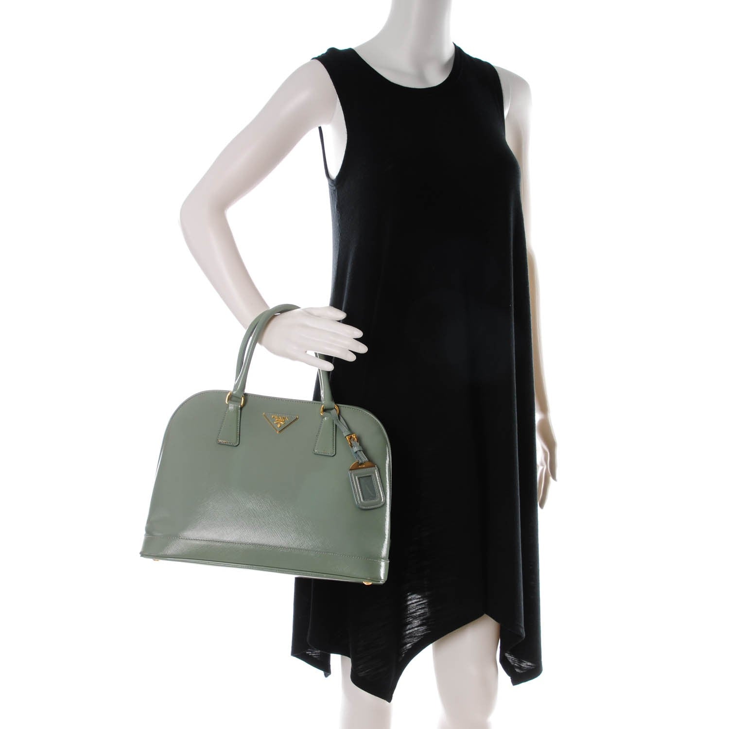 Prada Saffiano Vernice Open Promenade Tote Acquamarina 2 of 8