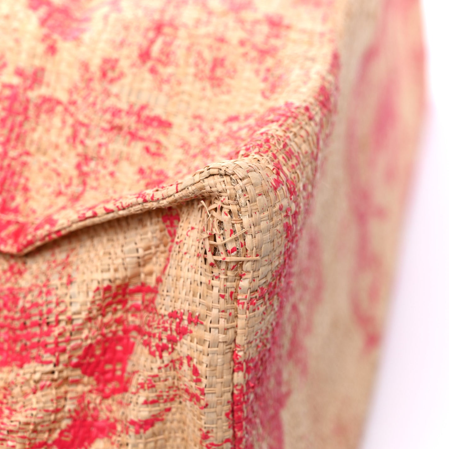 Straw Dioriviera Tote Red