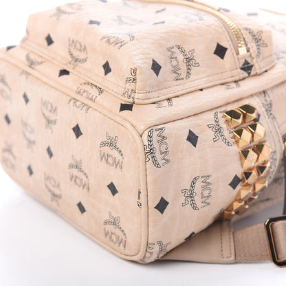 MCM Visetos Side Stud Mini Stark Backpack Beige 8 of 9