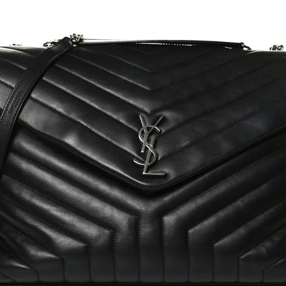 Saint Laurent Calfskin Y Quilted Monogram Large Loulou Chain Satchel Black 9 of 21