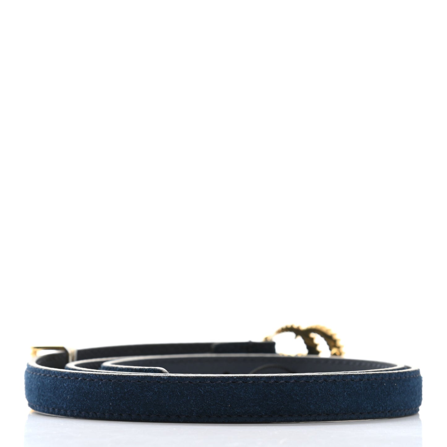 Suede Calfskin Torchon Double G 15mm Belt 75 30 Blue Agata
