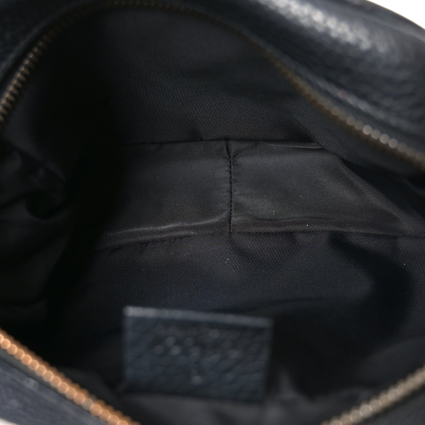 Pebbled Calfskin Small Soho Disco Bag Black