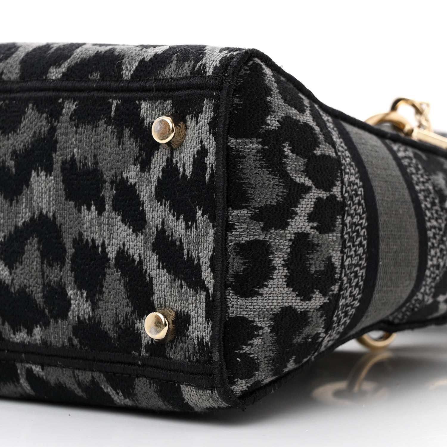 Christian Dior Canvas Mizza Embroidered Medium Lady D-Lite Gray 10 of 10