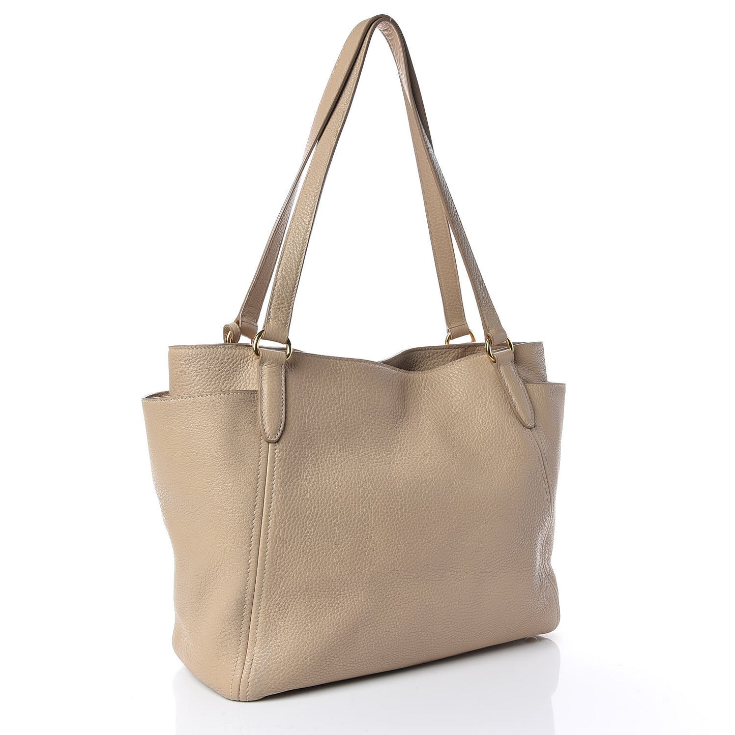 Vitello Daino Side Pocket Tote Sabbia