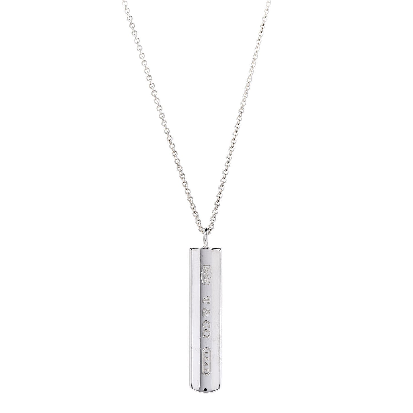 Sterling Silver 1837 Bar Pendant Necklace