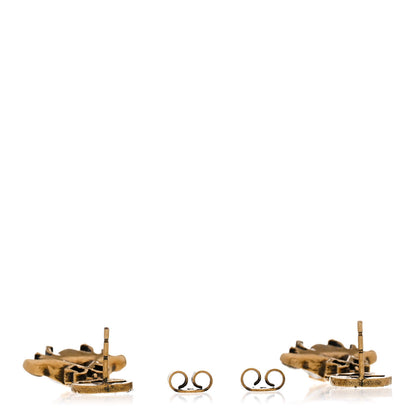 Gucci Crystal Pearl GG Drop Bee Earrings Gold 3 of 5