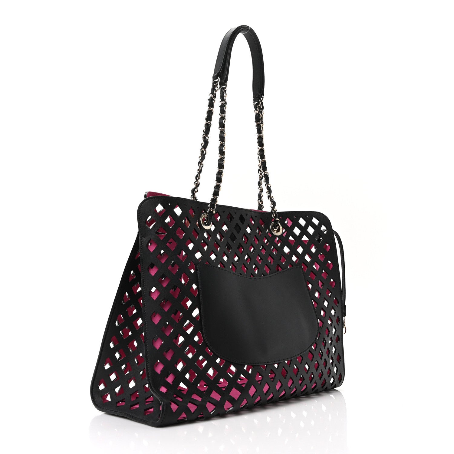 Chanel Lambskin Sea Through Tote Black Multicolor 4 of 11