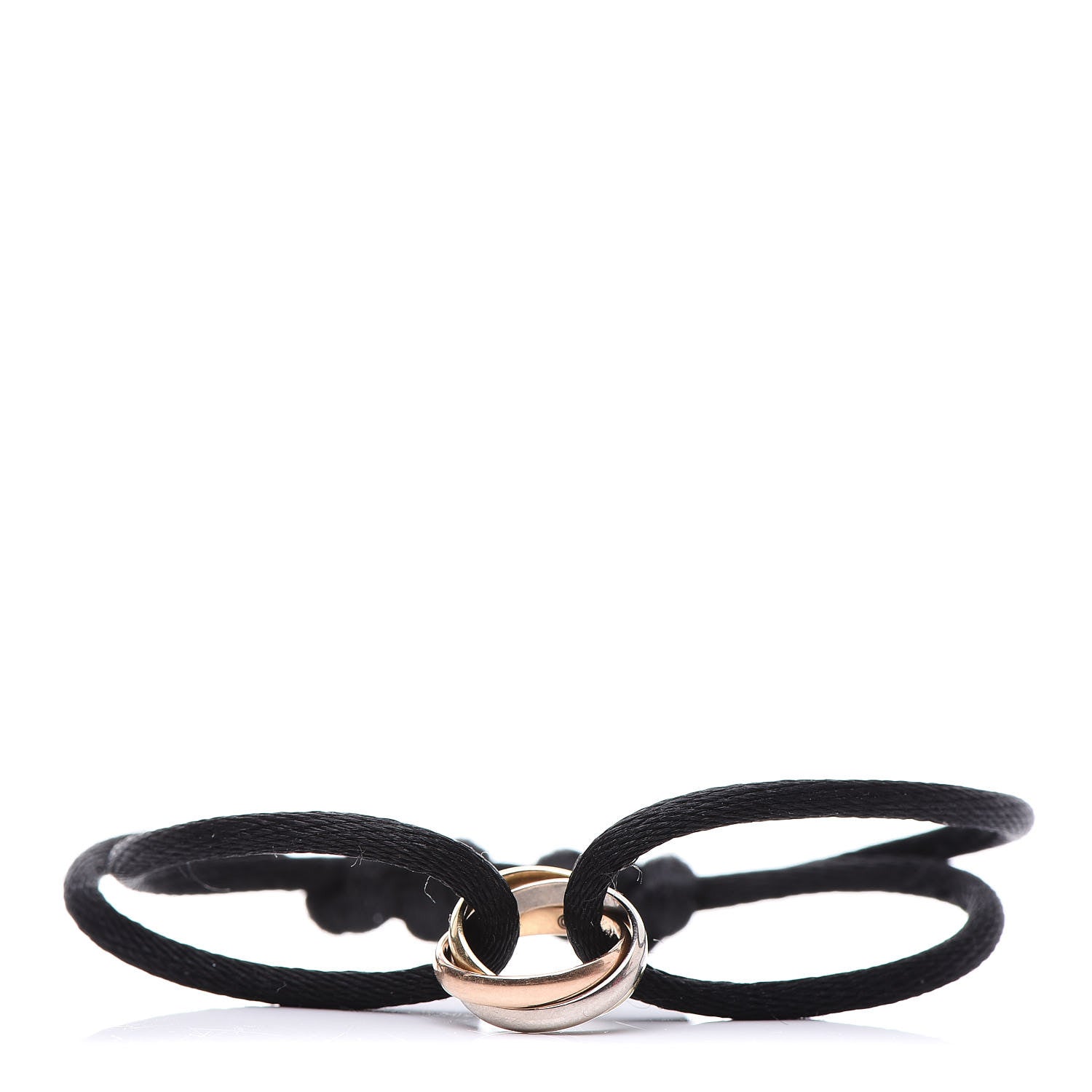Cartier 18K Pink Yellow White Gold Trinity Adjustable Cord Bracelet Black 1 of 6