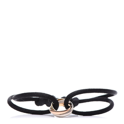 Cartier 18K Pink Yellow White Gold Trinity Adjustable Cord Bracelet Black 1 of 6