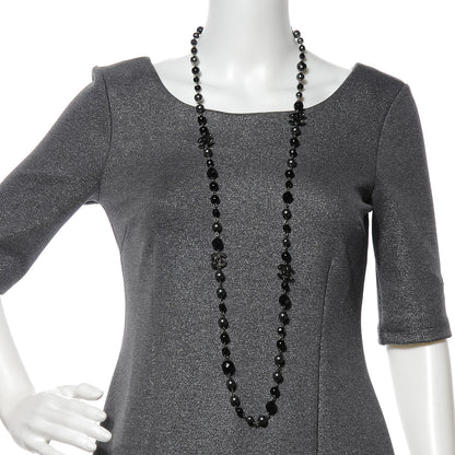 Chanel Pearl Beaded CC Long Necklace Black 2 of 5