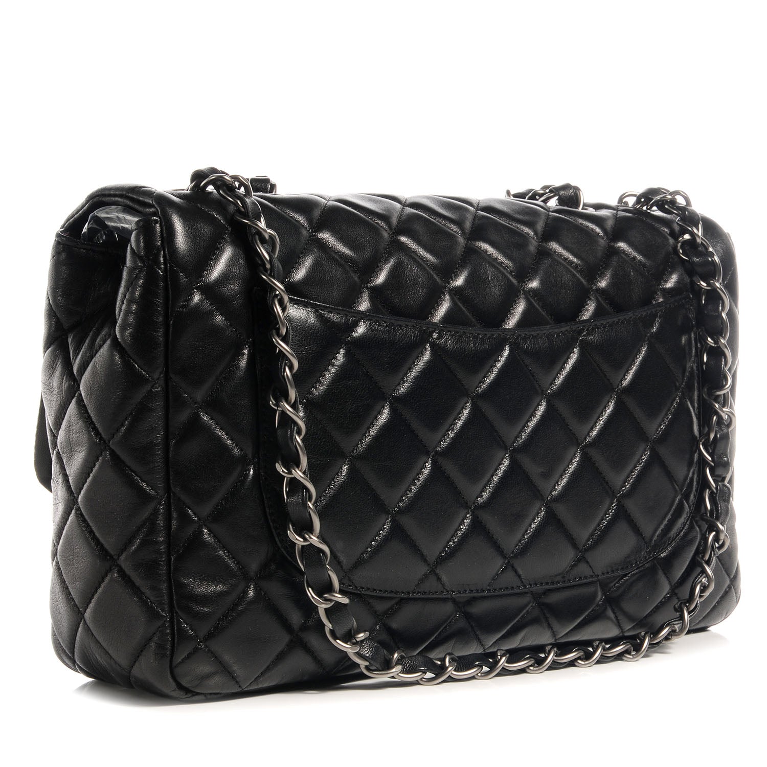 Chanel Lambskin Quilted Jumbo Single Flap Black 3 of 9