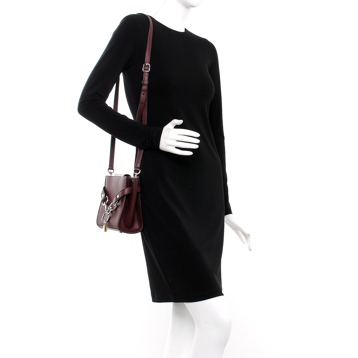 Calfskin Mini Attica Chain Crossbody Beet