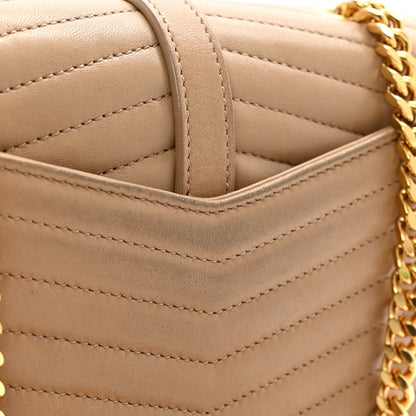 Saint Laurent Lambskin Matelasse Chevron Monogram Small Sulpice Bag Sable Beige 12 of 13
