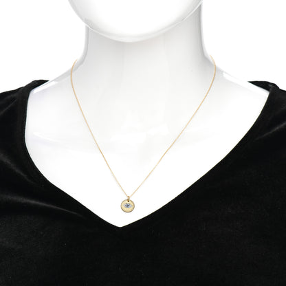 David Yurman 18K Yellow Gold Blue Sapphire Diamond Evil Eye Necklace 2 of 4