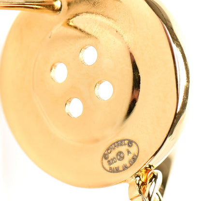 Chanel Metal Large Paris Button Earrings Gold 4 of 5