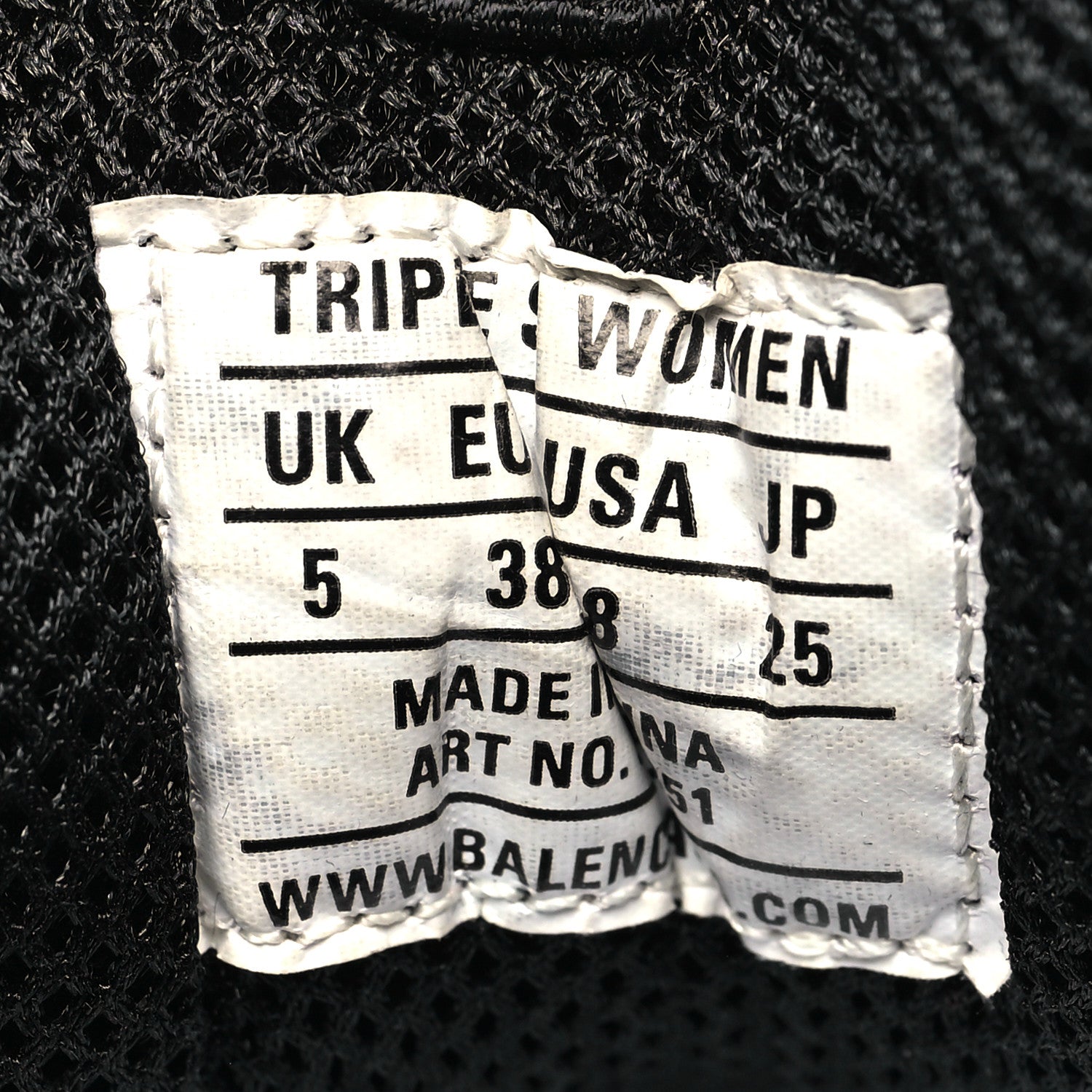 Balenciaga Fabric Mesh Clear Sole Womens Triple S Sneakers 38