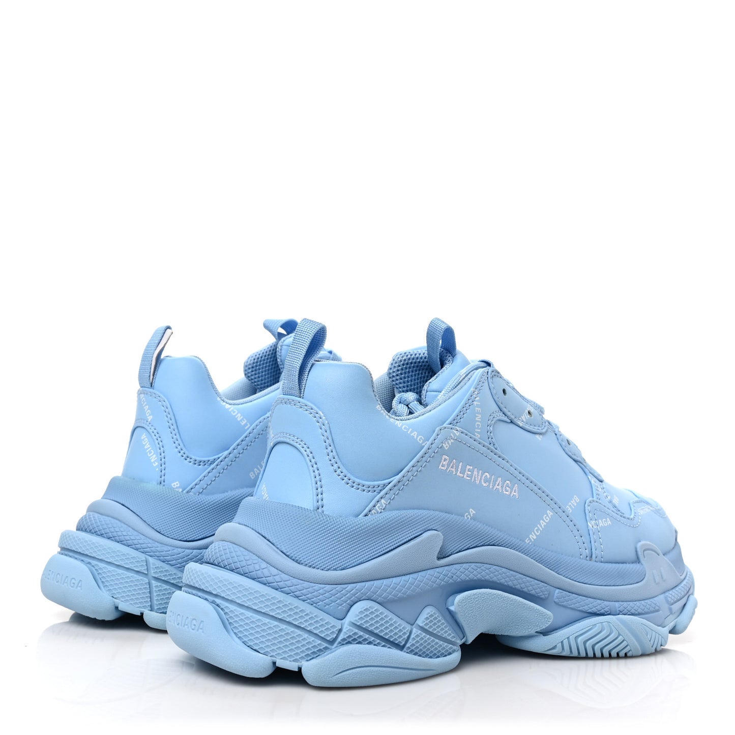Technical Fabric Mesh Allover Logo Mens Triple S Sneakers 40 Light Bleu White