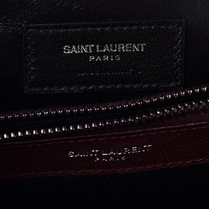 Saint Laurent Calfskin Mixed Matelasse Triquilt Large Monogram Envelope Satchel Bordeaux 8 of 10