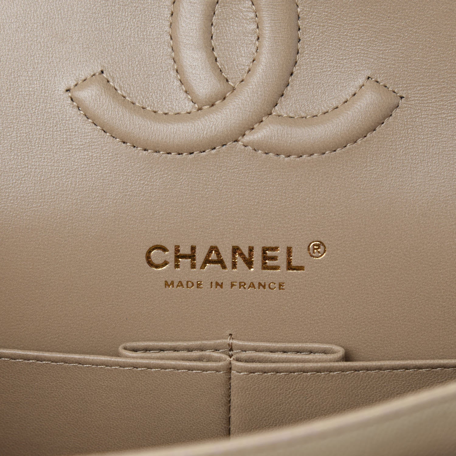 Chanel Iridescent Caviar Quilted Medium Double Flap Dark Beige 9 of 12