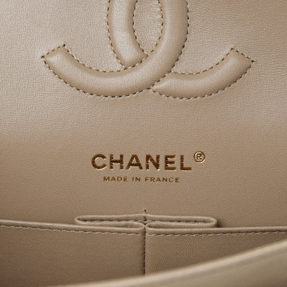 Chanel Iridescent Caviar Quilted Medium Double Flap Dark Beige 9 of 12