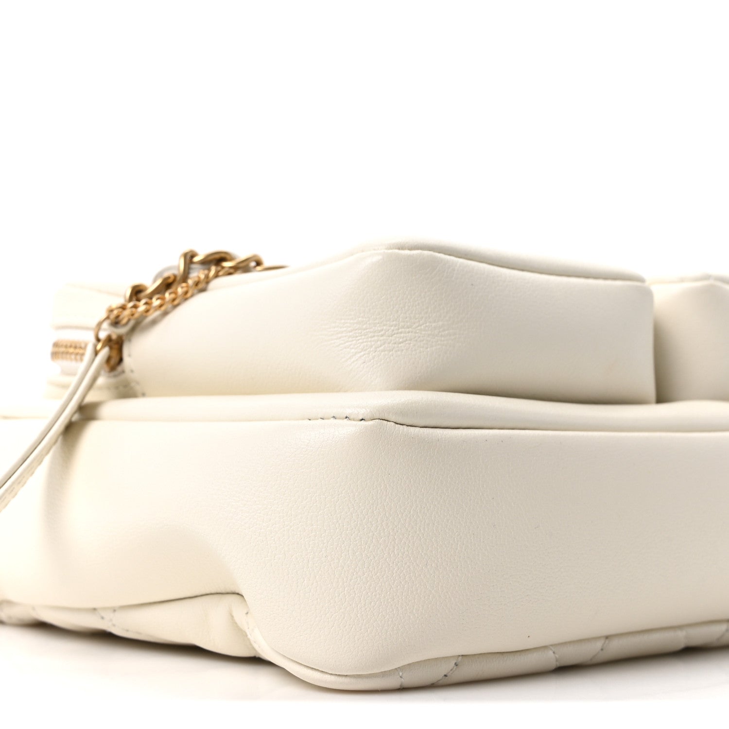 Chanel Calfskin Quilted Small Camera Case White 9 of 10