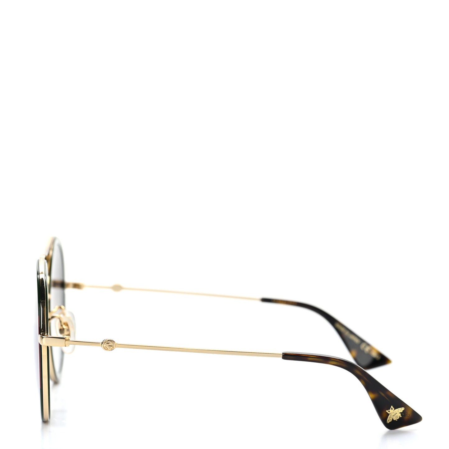 Metal Round Frame Sunglasses GG0061S Green Red