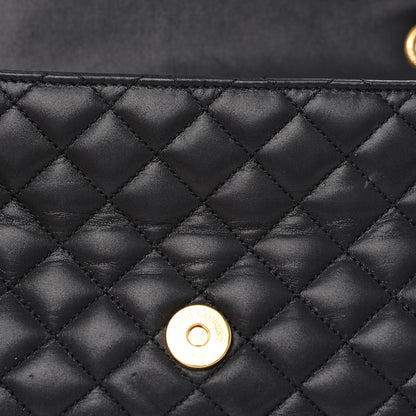 Saint Laurent Calfskin Mixed Matelasse Triquilt Medium College Bag Black 7 of 12