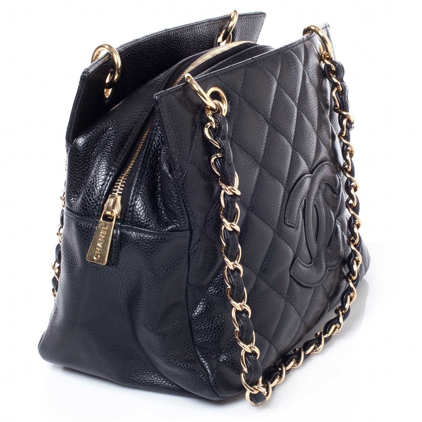 Caviar Quilted Petit Timeless Tote PTT Black