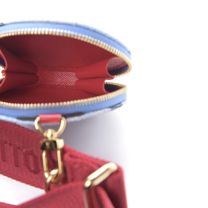 Louis Vuitton Denim Damier Monogram Patchwork Multi Pochette Accessories Blue Rouge 7 of 13
