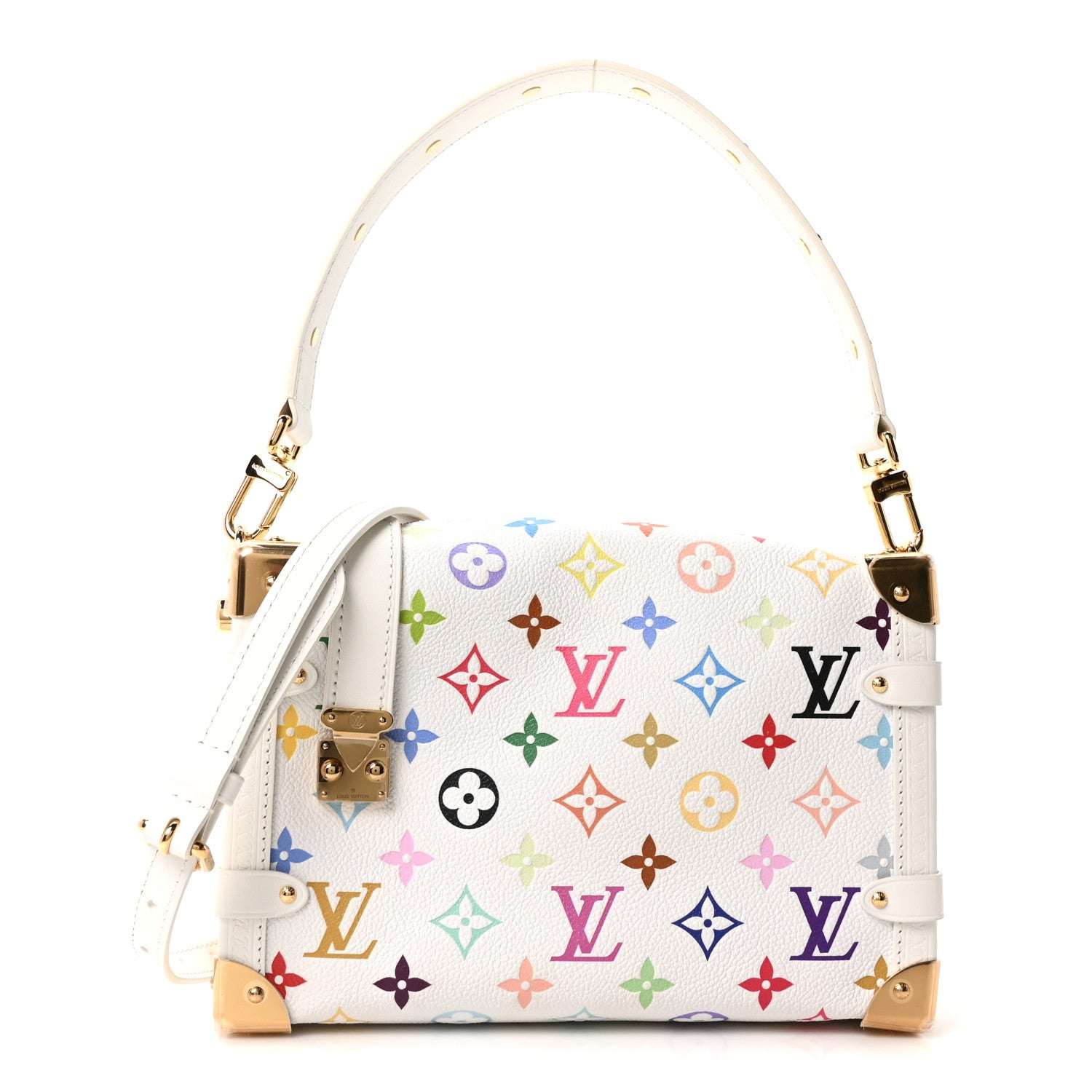 Louis Vuitton LV x TM Cowhide Monogram Multicolor Side Trunk MM White 1 of 9