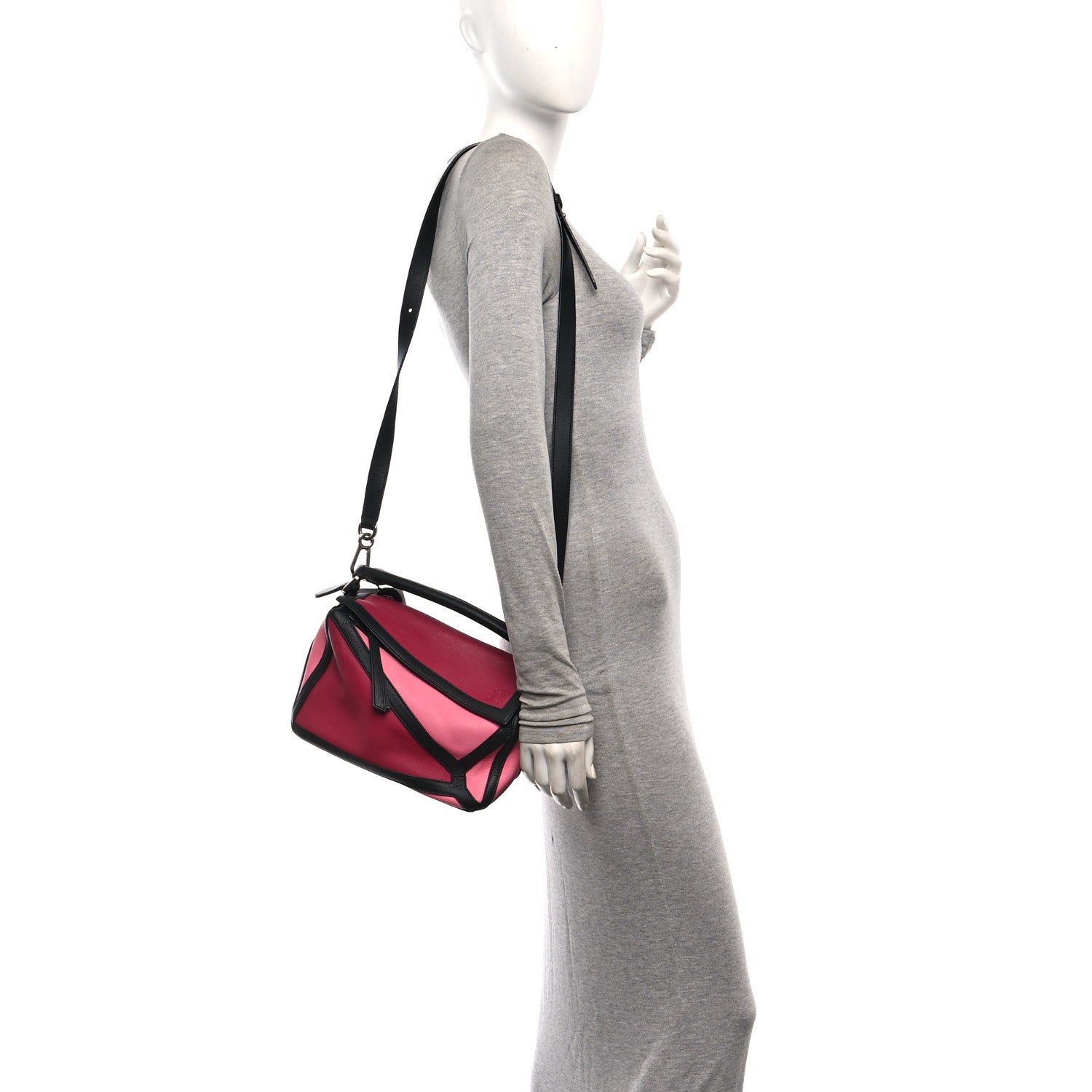 Loewe Calfskin Small Graphic Puzzle Bag Raspberry Wild Rose 2 of 9