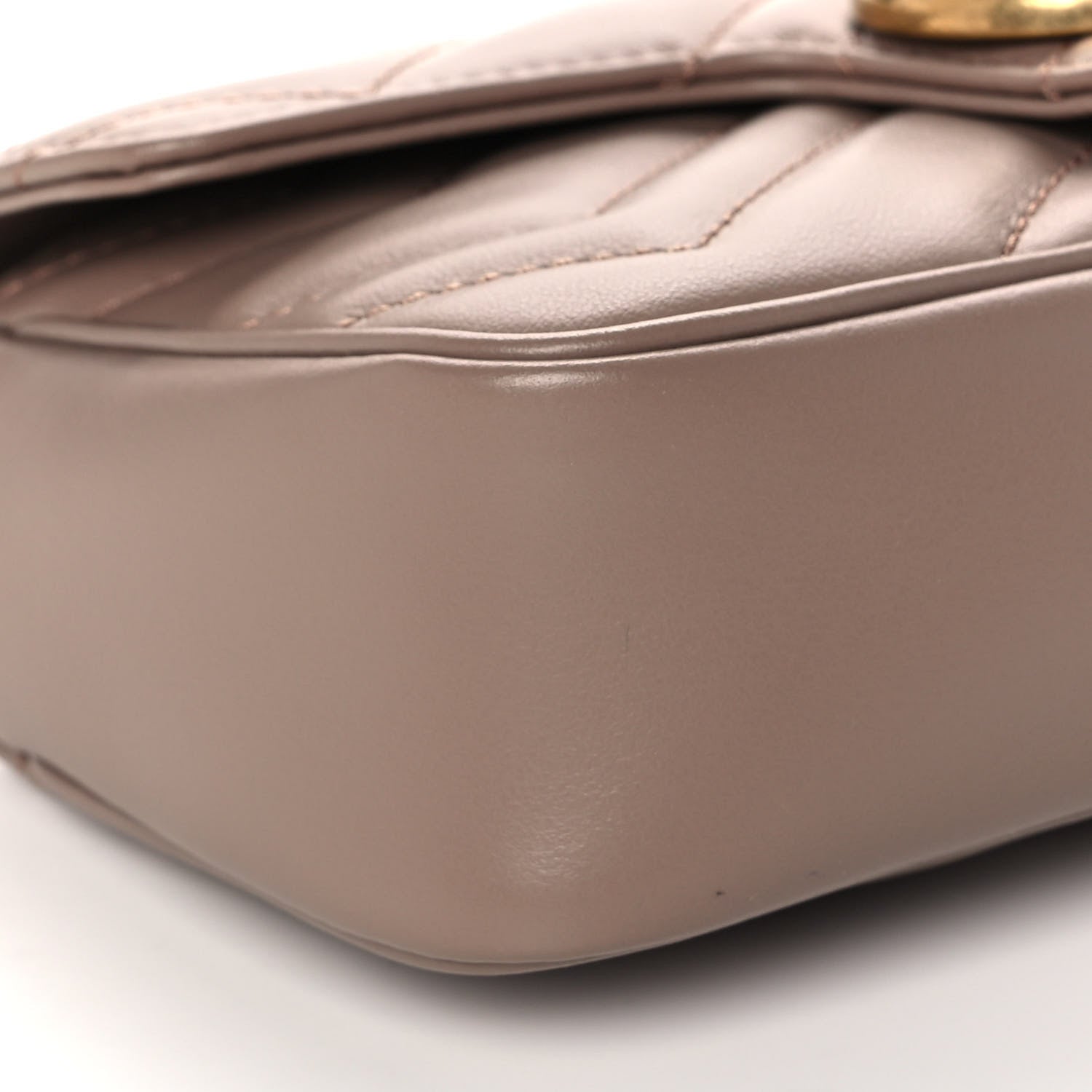 Gucci Calfskin Matelasse Super Mini GG Marmont Shoulder Bag Porcelain Rose 9 of 11