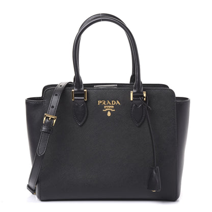 Prada Saffiano Soft Calfskin Zippered Tote Black 1 of 8