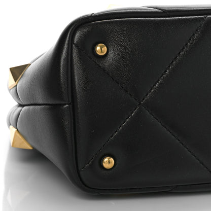Valentino Garavani Nappa Small Roman Stud The Handle Bag Black 7 of 8