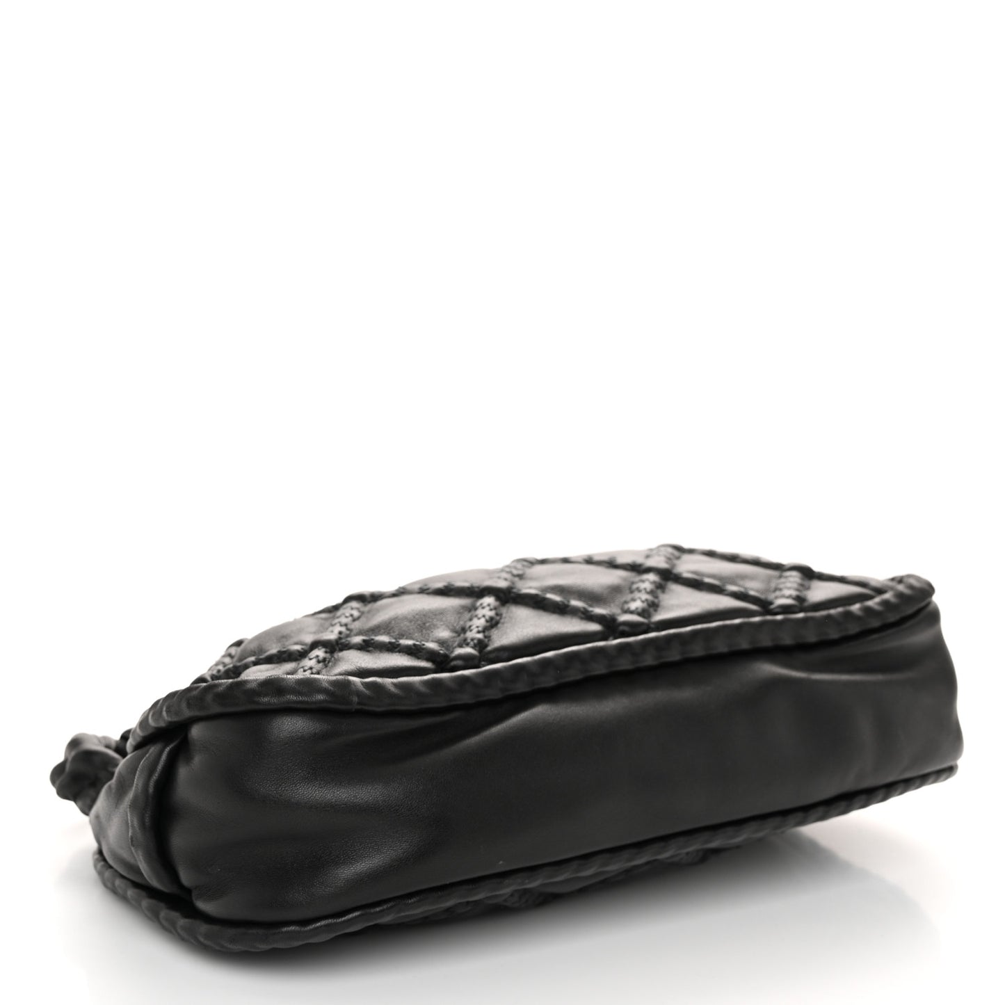 Lambskin Quilted Small Hidden Chain Shoulder Bag Black