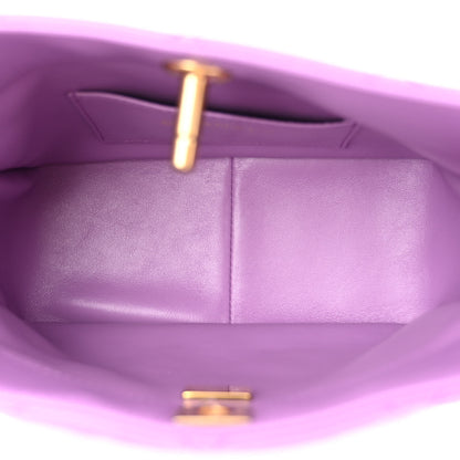 Chanel Lambskin Quilted Small Pick Me Up Hobo Purple 5 of 10