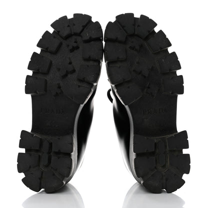 Prada Spazzolato Rois Monolith 55mm Derby Loafers 39 Black 5 of 11