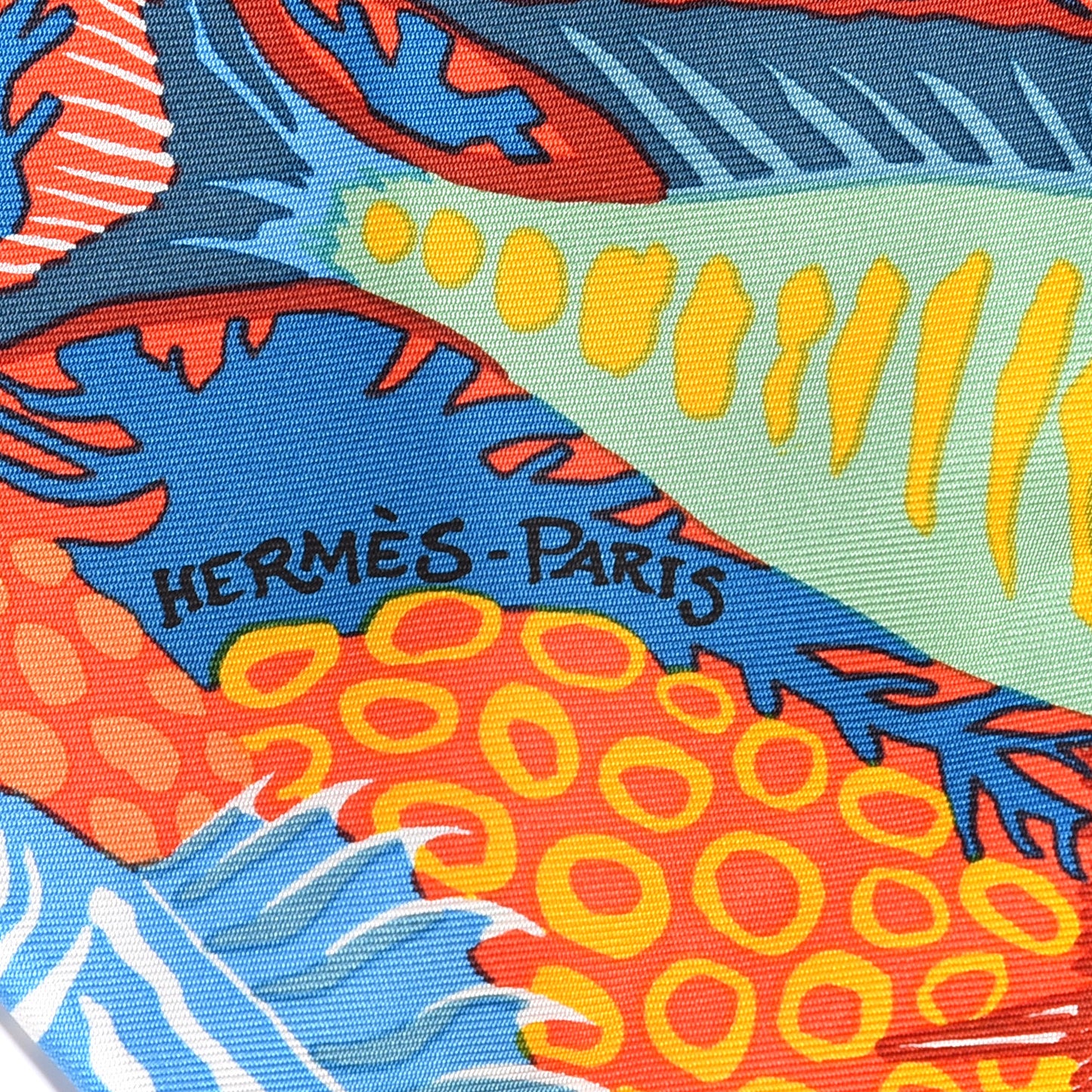 Silk Under The Waves Scarf 90 Orange Vert Rose
