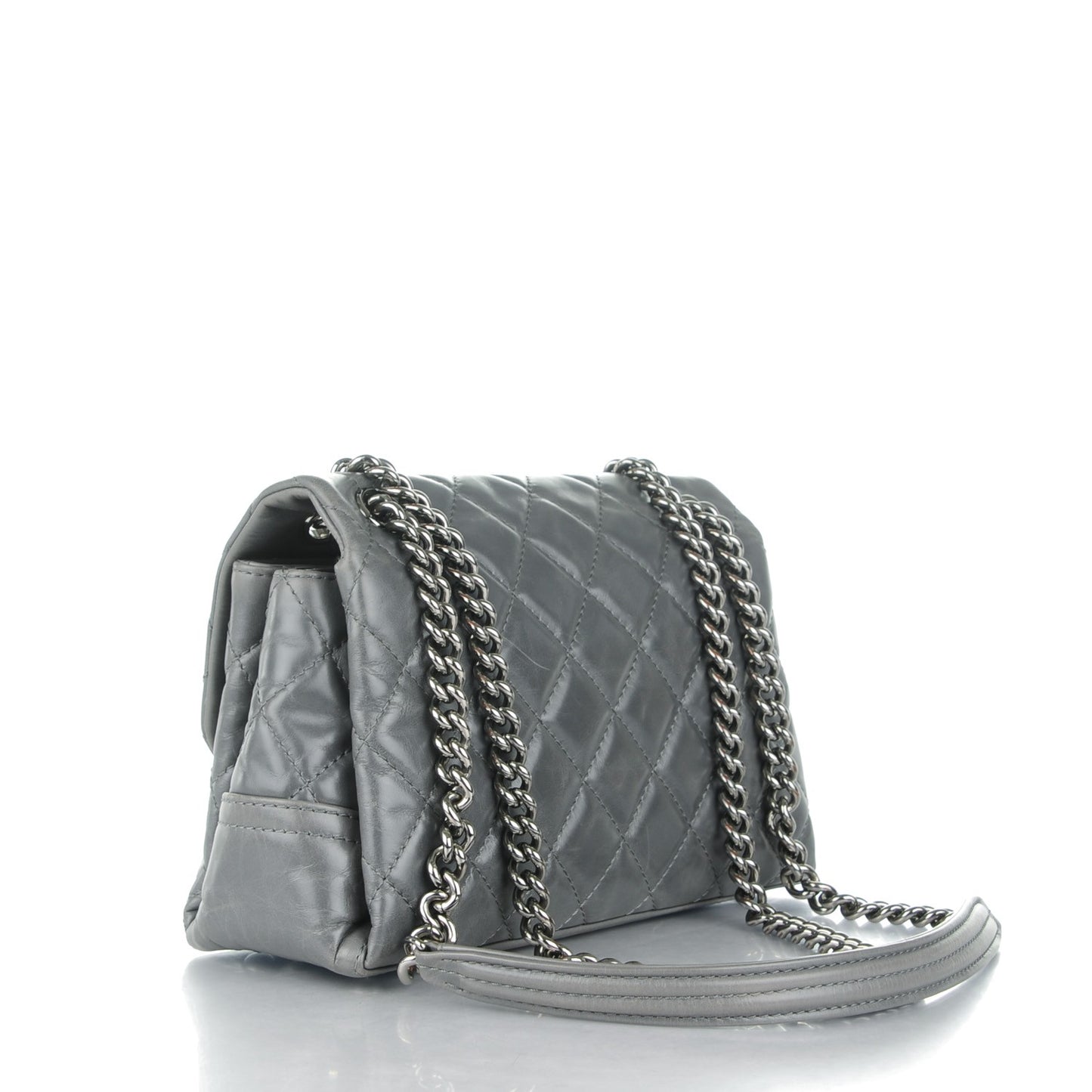 Calfskin Small Lady Pearly Flap Grey