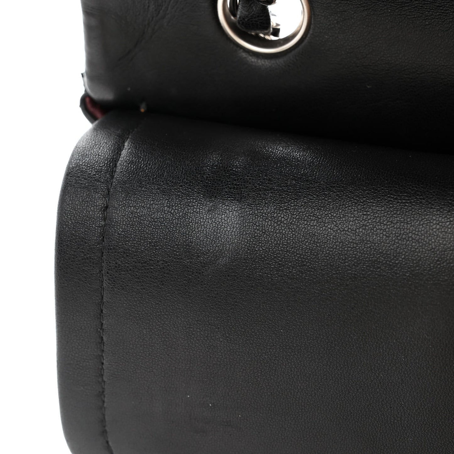 Lambskin Quilted Medium Double Flap Black