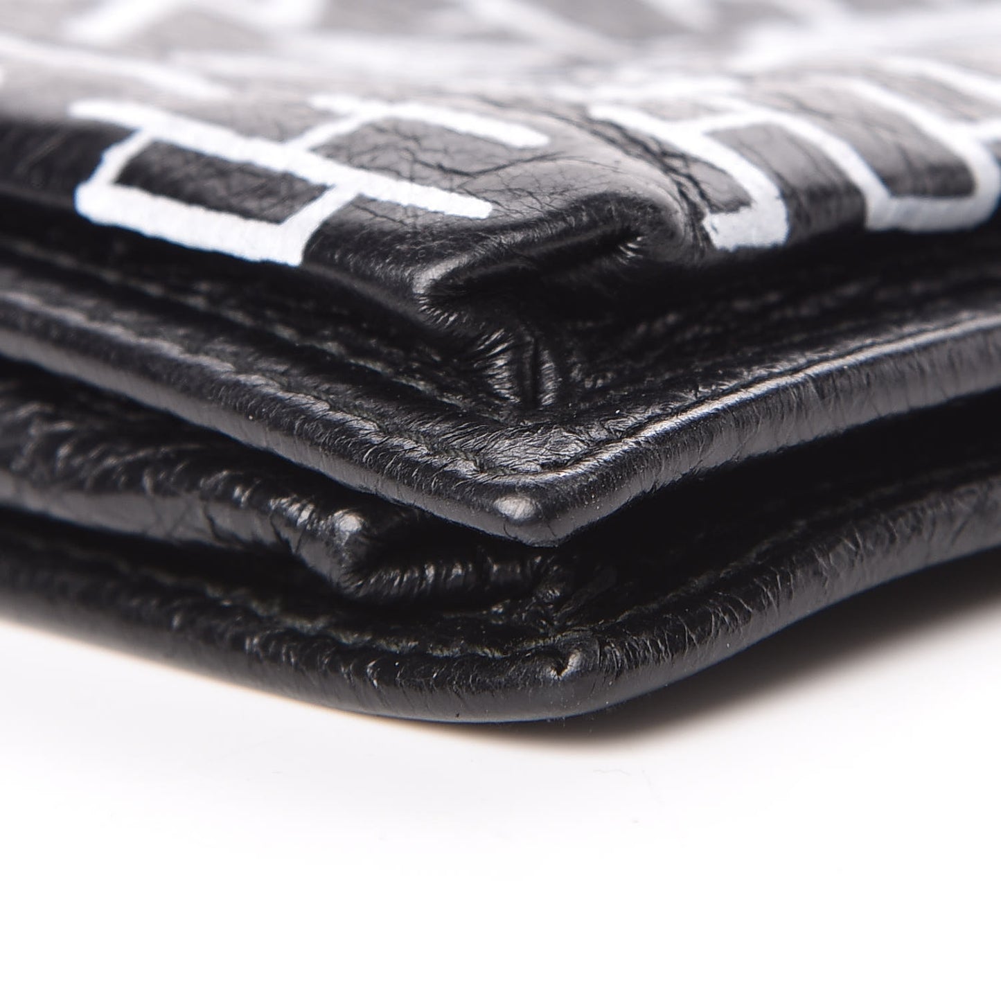 Agneau Graffiti All Over Small Explorer Pouch with Strap Black White