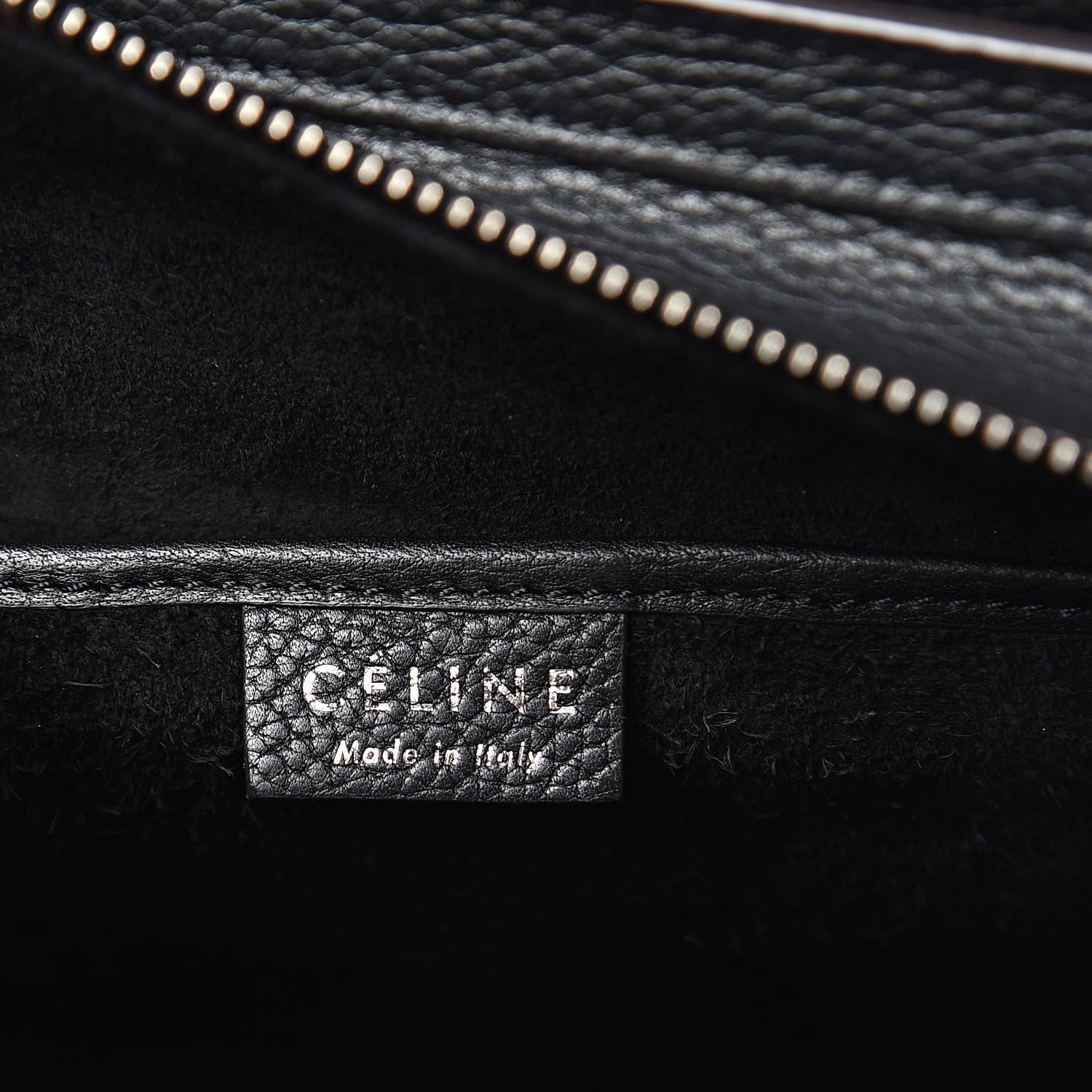 Celine Drummed Calfskin Nano Luggage Black 6 of 9