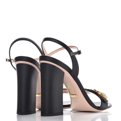 Gucci Lifford Calfskin GG Marmont Ankle Wrap 105mm Sandals 40 Black 4 of 10