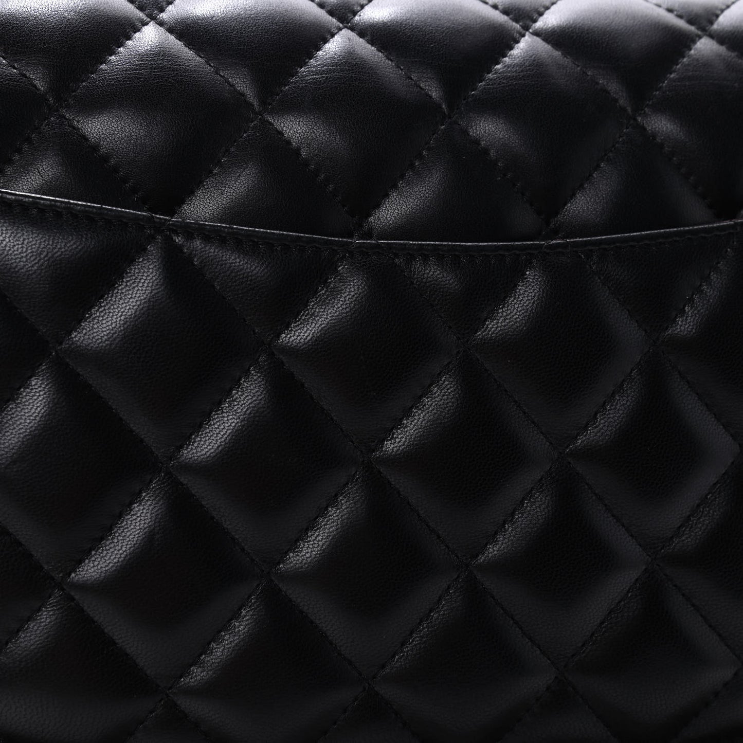 Lambskin Quilted Jumbo Double Flap Black