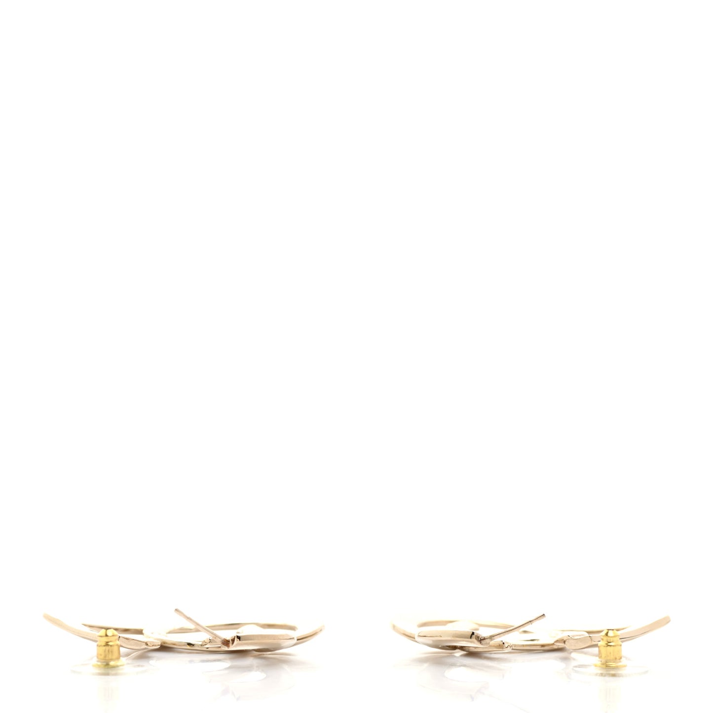 Metal CC Heart Coco In Love Hoop Earrings Gold